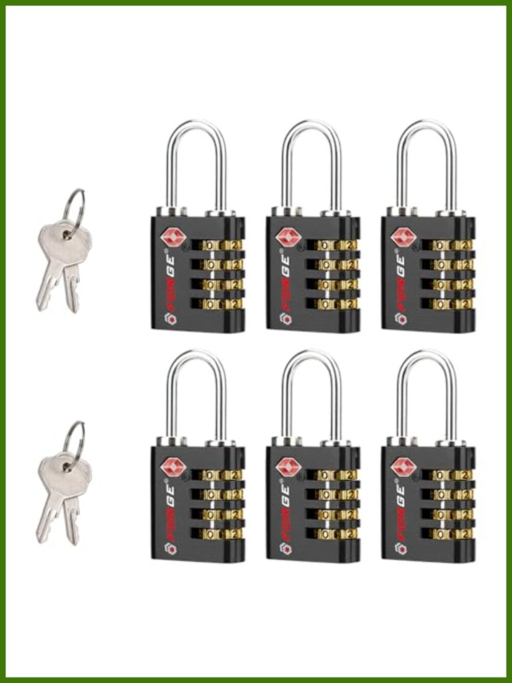 TSA Approved Luggage Lock Dual Opening Key or Combination Zinc Alloy Travel Lock